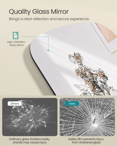 Teljes alakos tükör, állótükör lekerekített sarkokkal, fekete