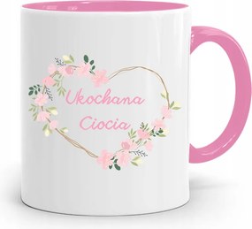 Rózsaszín Bögre Ajándék Nagynéninek, Szeretett Nagynénjének! fényképes nyomattal