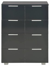 magasfényű fekete szerelt fa tálalószekrény 60 x 35 x 80 cm
