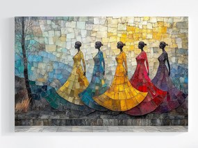 Canvas Vászonkép Figura Mozaik Nő Színes Ruha 60x40