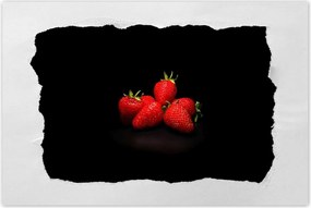 Poszter 60x40 Eper fekete alapon