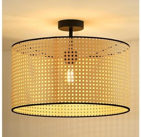 Duolla - Felületre szerelhető csillár ROLLER RATTAN 1xE27/15W/230V átm. 45 cm bézs/fekete