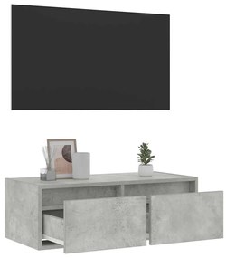 TV szekrény LED világítással beton szürke 75x35,5x25 cm