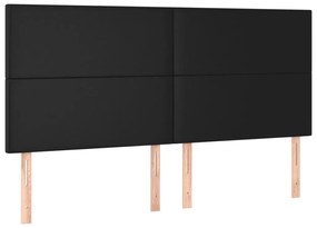 fekete műbőr LED-es fejtámla 200x5x118/128 cm