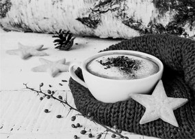 Üveg kép - Téli cappuccino (70x50 cm)