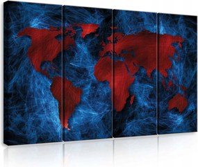 Vászonkép 120x80 Világtérkép absztrakt modern polip energia dinamika