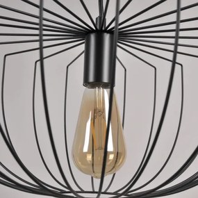 Csillár zsinóron JASMINA 1xE27/20W/230V átm. 40 cm fekete