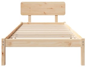 Ágykeret fejtámlával 90x200 cm Tömör fenyőfa