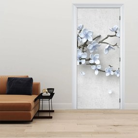 Fotótapéta ajtóra - Kék virágok (95x205cm)
