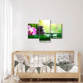 Kép a masszázs kövek és orchideák a vízen (90x60 cm)