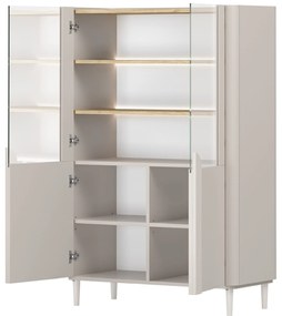 Amilio vitrin 100 cm - kasmír / olajozott tölgy / kasmír fogantyú
