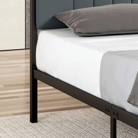 Fém franciaágy LUNOR 140x200 cm antracit, teherbírás 200 kg