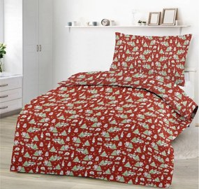 Pamut Karácsonyi Santa Claus ágyneműhuzat TiaHome - 1x Párna 90x70cm, 1x Paplan 140x200cm