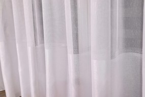 Függöny méteráru Napellenző Háló hímzéssel az alján Fehér magasság: 300 cm