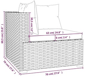 8 részes barna polyrattan kerti bútorszett párnákkal