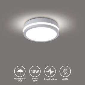 Brilagi - LED kültéri mennyezeti lámpatest BENE LED/18W/230V átm. 21,5 cm fehér IP54