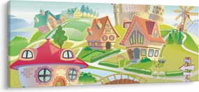 Kép - színes város (120x50 cm)