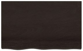 sötétbarna kezelt tömör fa fürdőszobai pult 80x50x(2-4) cm