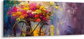 Kép - Kerék virágokkal (120x50 cm)