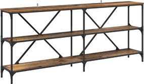 vidaXL Konzolasztal polcokkal Öreg fa 180 x 30 x 75 cm Faanyag