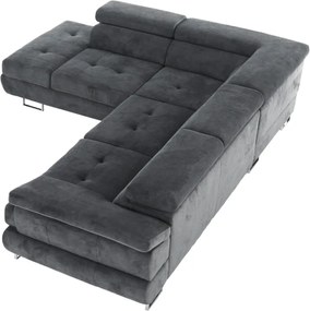 Ülőgarnitúra, szürke, szövet, balos, BUTON P