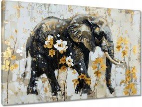 Vászonkép 90x60 Elefánt Absztrakt Arany ékezetek