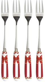 Karácsonyi Rozsdamentes acél villa szett 4 db-os porcelán nyéllel Christmas Tale