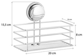 Erga Gavi, függő fürdőszoba kosár 20x10x8 cm tapadókorongokhoz, króm, ERG-YKA-CH.GAVI-KPS