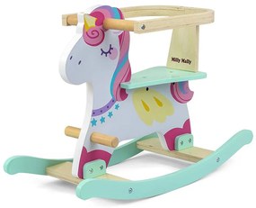Fából készült hintaló háttámlával Milly Mally Lucky 12 Unicorn