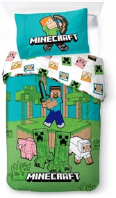 Minecraft Jungle Explore ágyneműhuzat 140×200cm, 70×90 cm