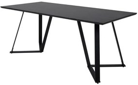 Asztal Dallas 372Fekete, 75x90x180cm, Közepes sűrűségű farostlemez, Fém
