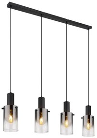 Globo 15907-4H - Csillár zsinóron FLORENTINA 4xE27/40W/230V fekete