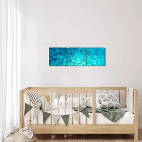 Absztrakt kocka kép (órával) (90x30 cm)