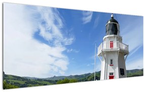 Az Akaroa világítótorony képe, Új-Zéland (120x50 cm)