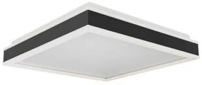 LED lámpatest , négyzet , mennyezeti , 50 cm , 48W , természetes fehér , alumínium,  fekete , dimmelhető