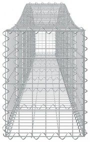 15 db íves horganyzott vas gabion kosár 400x30x40/60 cm