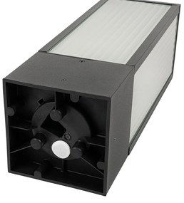 Kültéri állólámpa fekete bordázott üveggel 40 cm IP44 - Charlois