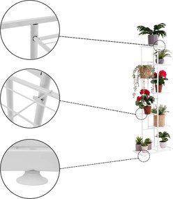 Fém állvány a virágokra, fehér, BAMIR TYP 2