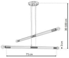 Csillár BASTONE WHITE 4xE14 / 40W / 230V
