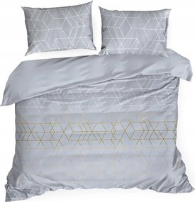 Ágyneműhuzat Geo 160x200 Design91 acél fehér arany