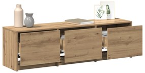 TV szekrény LED-del Kézműves tölgy 140x34x40 cm Szerelt fa