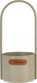 Fém Virágcserép Fogantyúval Ø 13 CM Magasság 30 CM Bézs