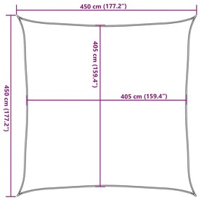 barna HDPE napvitorla 160 g/m² 4,5 x 4,5 m