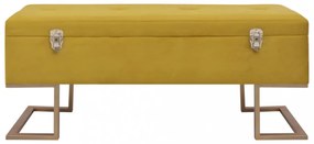 mustársárga bársonypad tárolórekesszel 105 cm