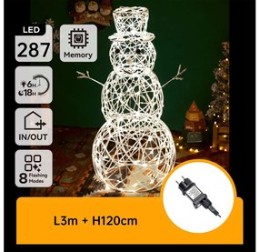 Aigostar - LED kültéri karácsonyi dekoráció 3,6W/31/230V 2700K 120cm IP44 hóember