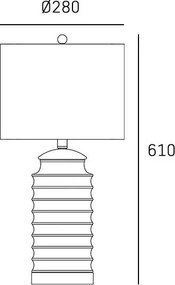 Cosmolight COASTAL T01026BR-WH Asztali lámpa 1x40W/E27 IP20