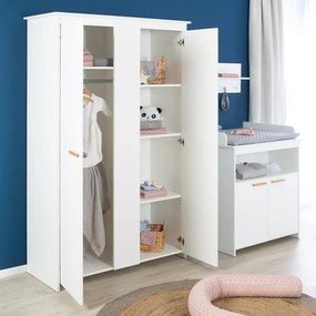 Fehér gyerek ruhásszekrény 119x190x52 cm Anton – Roba