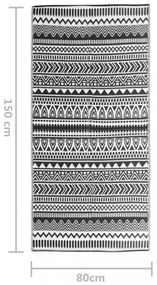 kültéri szőnyeg ARAKIL fekete 80x250 cm PP