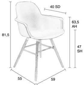 Bézs étkezőszék szett 2 db-os Albert – Zuiver