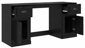 vidaXL Íróasztal szekrénnyel Fekete tölgy 154,5 x 50 x 75 cm Faanyag